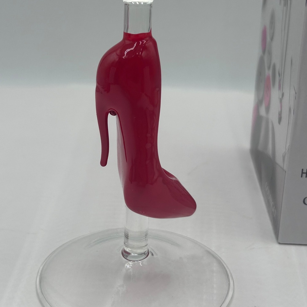 Godinger Runway Crystal Red High Heel Stiletto Wine Glass Goblet 20oz NEW - Picture 4 of 11